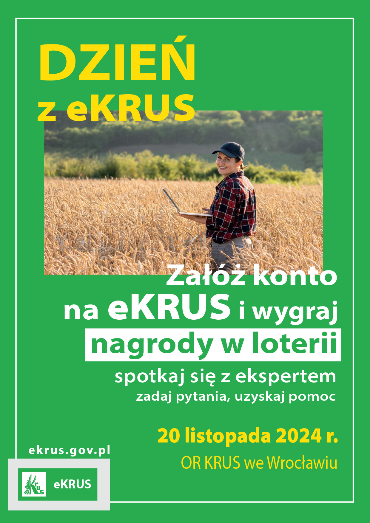 Dzień z e-KRUS - plakat informacyjny